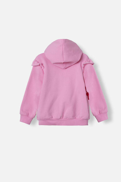 BUZO DE PEPPA PIG ROSADO ABIERTO CON CAPUCHA PARA NIÑA 2T A 5T