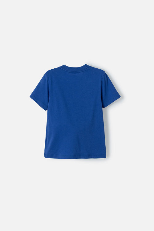 ELECTRIC BLUE SMILEY SHORT SLEEVE T-SHIRT FOR BOYS 2T-5T