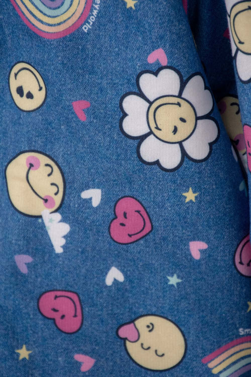 GIRLS' MULTICOLOR SMILEY HOODIE 2T-5T