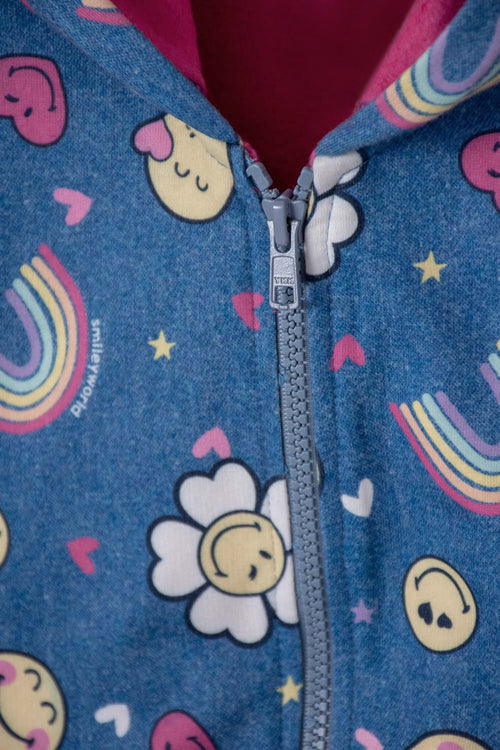 GIRLS' MULTICOLOR SMILEY HOODIE 2T-5T