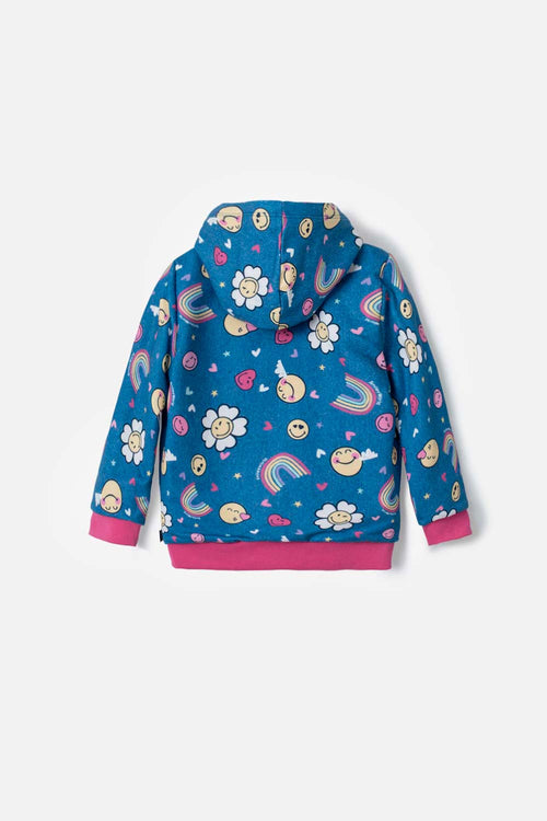 GIRLS' MULTICOLOR SMILEY HOODIE 2T-5T