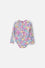 VESTIDO DE BAÑO DE SMILEY MULTICOLOR MANGA LARGA PARA NIÑA 2T A 5T
