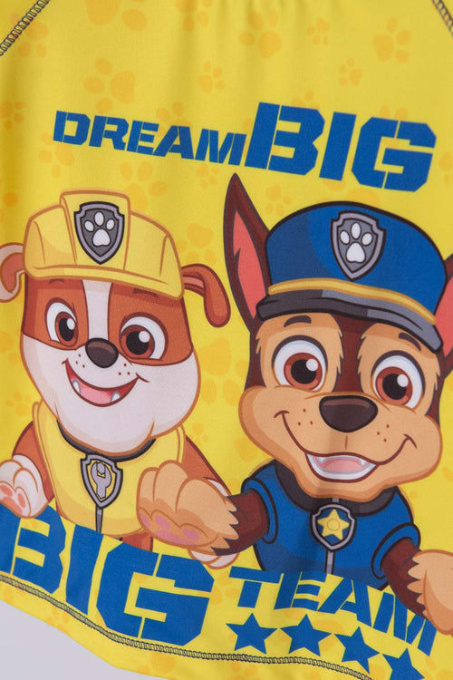 PAW PATROL YELLOW AND BLUE LONG-SLEEVED BATHING SUIT FOR BOYS 2T TO 5T