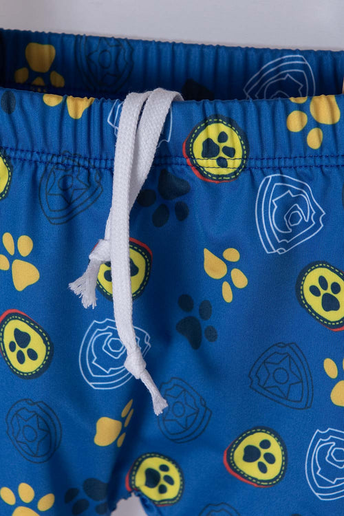 PAW PATROL YELLOW AND BLUE LONG-SLEEVED BATHING SUIT FOR BOYS 2T TO 5T