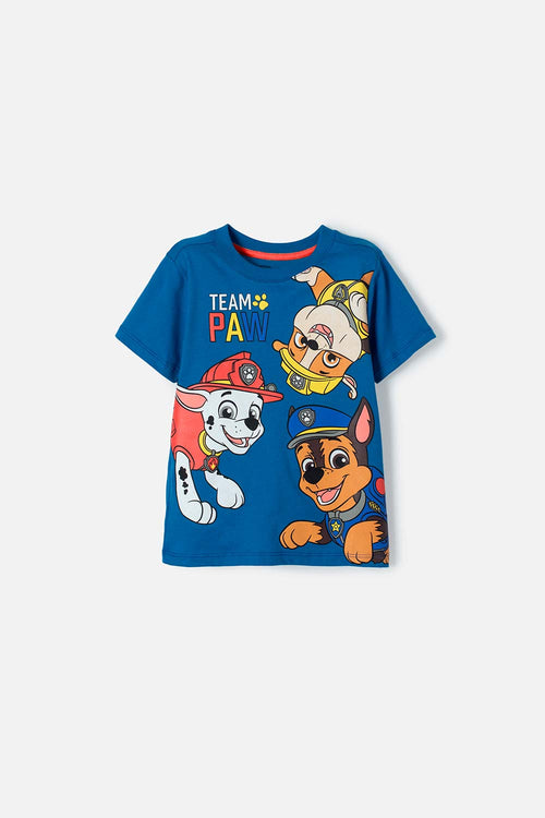 PAW PATROL SHORT SLEEVE BLUE T-SHIRT FOR BOYS 2T TO 6T
