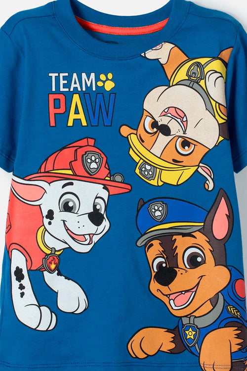 PAW PATROL SHORT SLEEVE BLUE T-SHIRT FOR BOYS 2T TO 6T