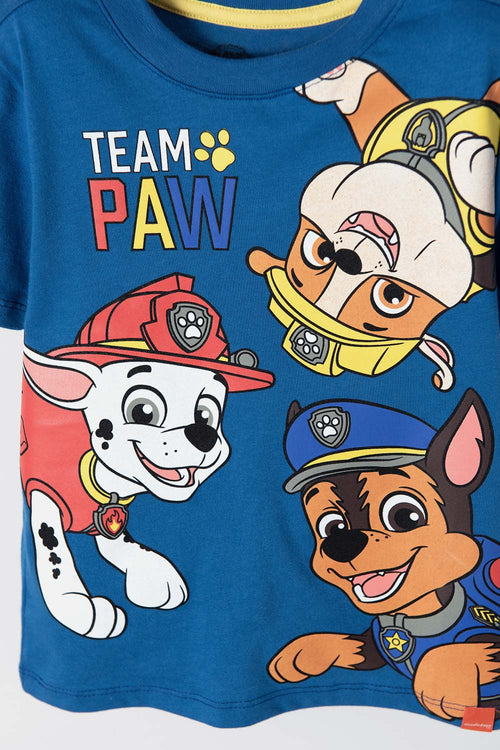 PAW PATROL SHORT SLEEVE BLUE T-SHIRT FOR BOYS 2T TO 6T