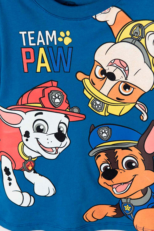 PAW PATROL SHORT SLEEVE BLUE T-SHIRT FOR BOYS 2T TO 6T