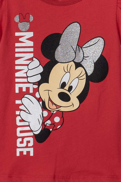 MINNIE MOUSE RED SHORT SLEEVE T-SHIRT FOR GIRLS SIZES 2T TO 5T