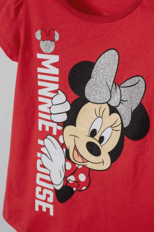 MINNIE MOUSE RED SHORT SLEEVE T-SHIRT FOR GIRLS SIZES 2T TO 5T