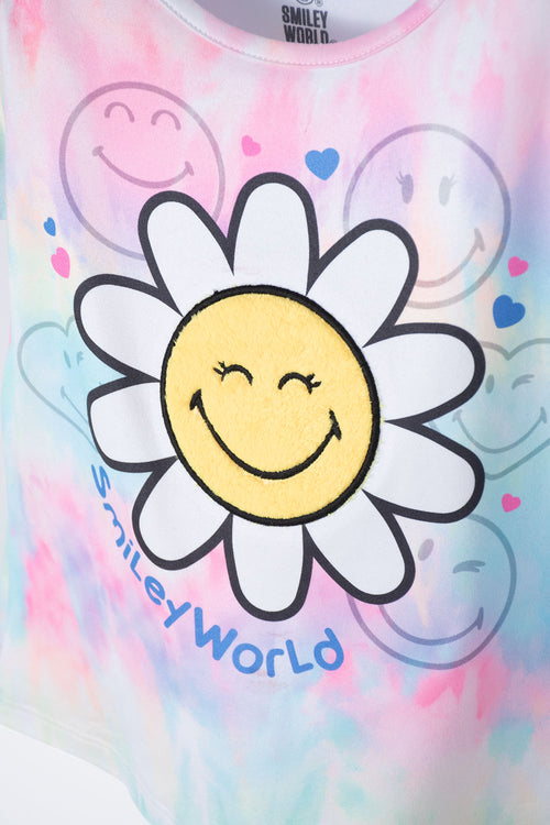 GIRLS' MULTICOLOR PRINTED SMILEY T-SHIRT 2T TO 5T