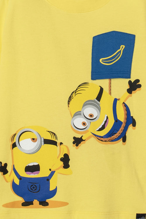 LONG-SLEEVE YELLOW AND BLUE MINIONS OUTFIT FOR BOYS 2T TO 5T
