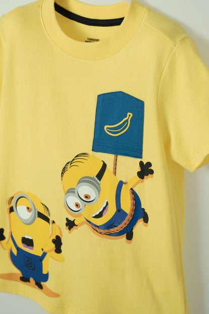 CONJUNTO DE LOS MINIONS AMARILLO Y AZUL DE PANTALÓN LARGO PARA NIÑO 2T A 5T