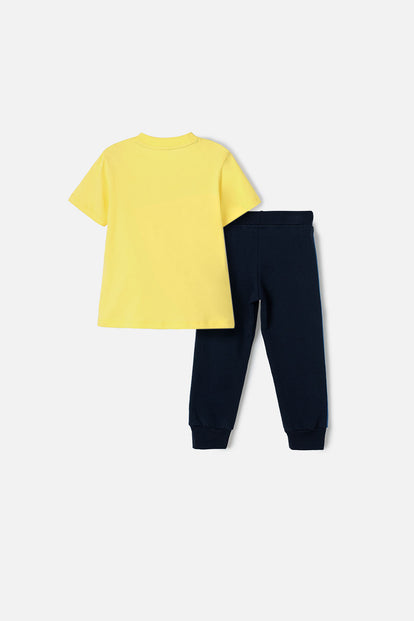 CONJUNTO DE LOS MINIONS AMARILLO Y AZUL DE PANTALÓN LARGO PARA NIÑO 2T A 5T