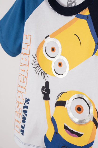 CAMISETA DE  MINIONS MULTICOLOR MANGA CORTA PARA NIÑO 2T A 5T
