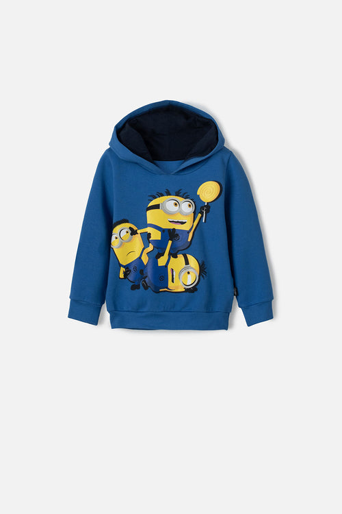 MINIONS BLUE HOODED SWEATSHIRT FOR BOYS 2T TO 5T