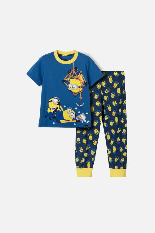 BLUE SHORT SLEEVE MINIONS PAJAMAS FOR BOYS SIZES 2T TO 5T