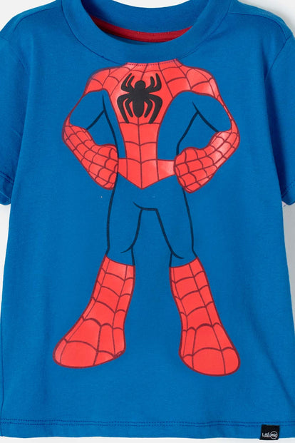 CAMISETA DE SPIDEY AND HIS AMAZING FRIENDS AZUL MANGA CORTA PARA NIÑO 2T A 5T