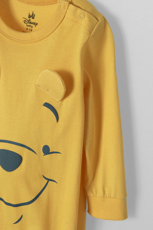WINNIE THE POOH MUSTARD LONG SLEEVE PAJAMAS FOR GENDER NEUTRAL BABY