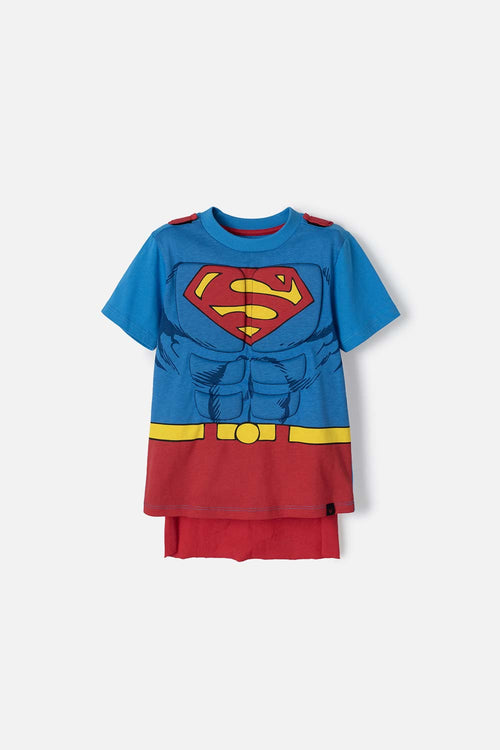 BLUE AND RED SUPERMAN T-SHIRT WITH 3D CRAFT FOR BOYS SIZES 2T TO 5T