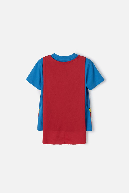 BLUE AND RED SUPERMAN T-SHIRT WITH 3D CRAFT FOR BOYS SIZES 2T TO 5T