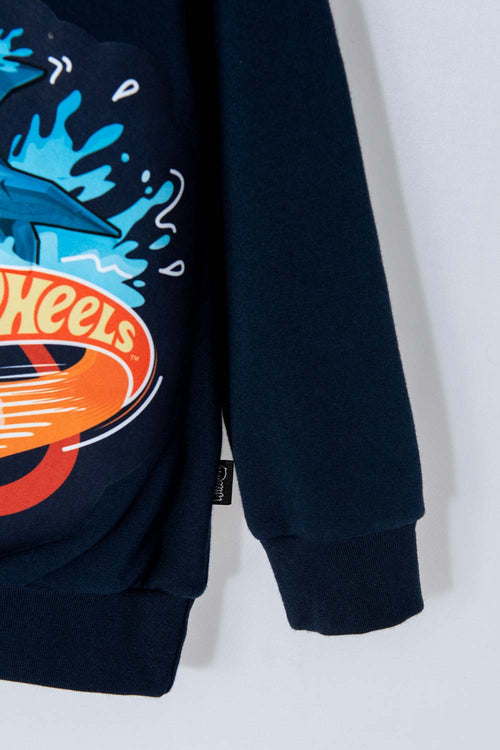 HOT WHEELS NAVY BLUE PULLOVER SWEATER FOR BOYS SIZES 2T TO 5T