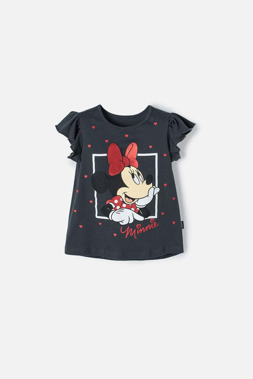 MINNIE MOUSE SHORT SLEEVE GRAY T-SHIRT FOR GIRL 2T TO 5T