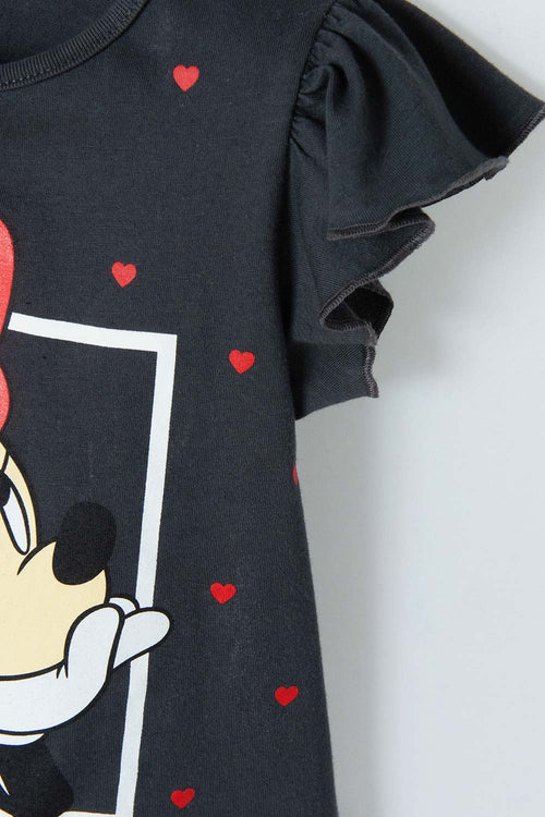 MINNIE MOUSE SHORT SLEEVE GRAY T-SHIRT FOR GIRL 2T TO 5T