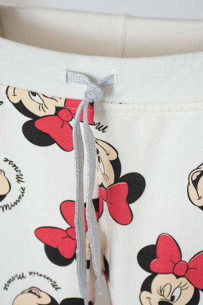 CONJUNTO MINNIE MOUSE CON PANTALÓN LARGO MARFIL PARA BEBÉ NIÑA