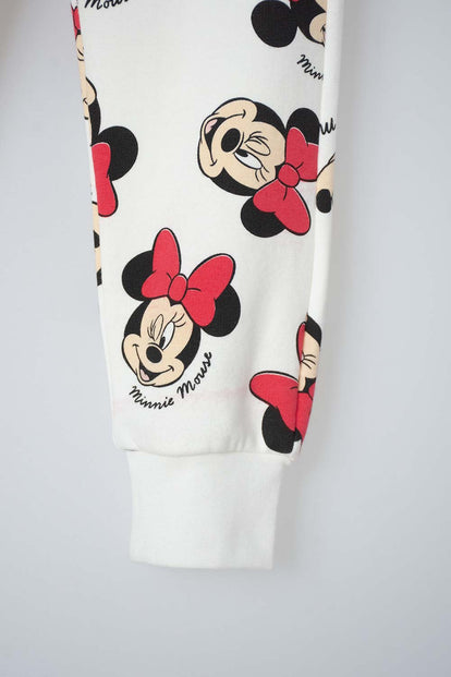 CONJUNTO MINNIE MOUSE CON PANTALÓN LARGO MARFIL PARA BEBÉ NIÑA
