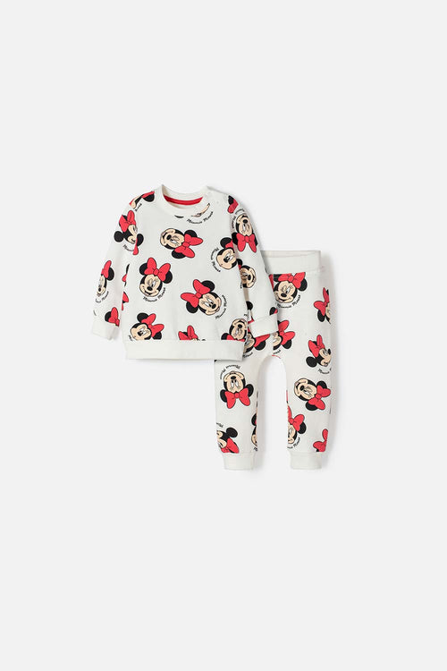 MINNIE MOUSE LONG PANTS SET IN IVORY FOR BABY GIRL