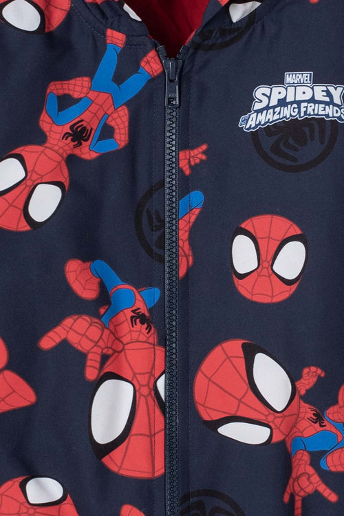 SPIDEY AND HIS AMAZING FRIENDS RED AND BLUE OPEN-FRONT TODDLER JACKET 2T-5T