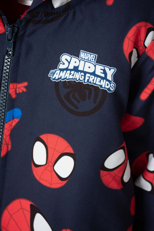SPIDEY AND HIS AMAZING FRIENDS RED AND BLUE OPEN-FRONT TODDLER JACKET 2T-5T