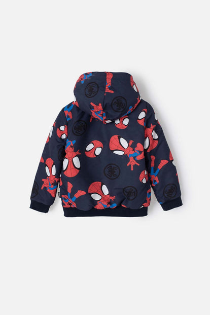 CHAQUETA DE SPIDEY AND HIS AMAZING FRIENDS ROJA Y AZUL DE DISEÑO ABIERTO PARA NIÑO 2T A 5T