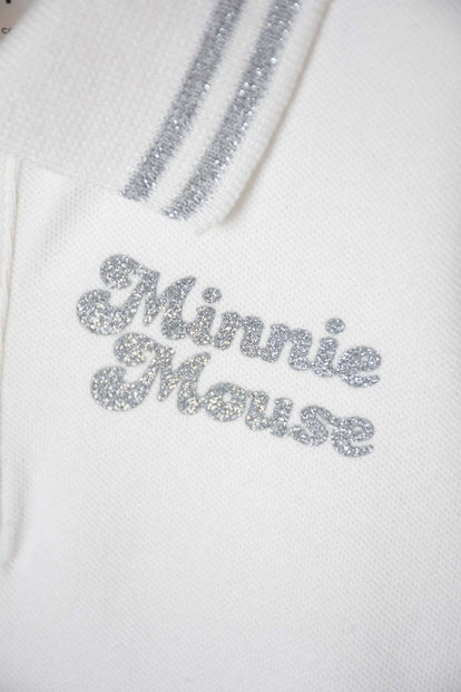 MINNIE MOUSE IVORY POLO SHIRT FOR GIRLS 2T TO 5T