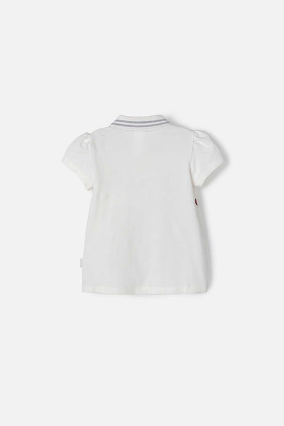 MINNIE MOUSE IVORY POLO SHIRT FOR GIRLS 2T TO 5T