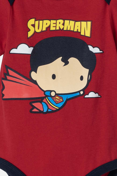 BABY BOY'S RED AND BLUE SUPERMAN SHORT SLEEVE BODYSUIT