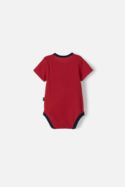 BABY BOY'S RED AND BLUE SUPERMAN SHORT SLEEVE BODYSUIT