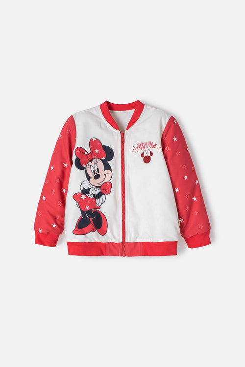 MINNIE MOUSE ZIP-UP JACKET IN IVORY AND RED FOR GIRLS 2T TO 5T
