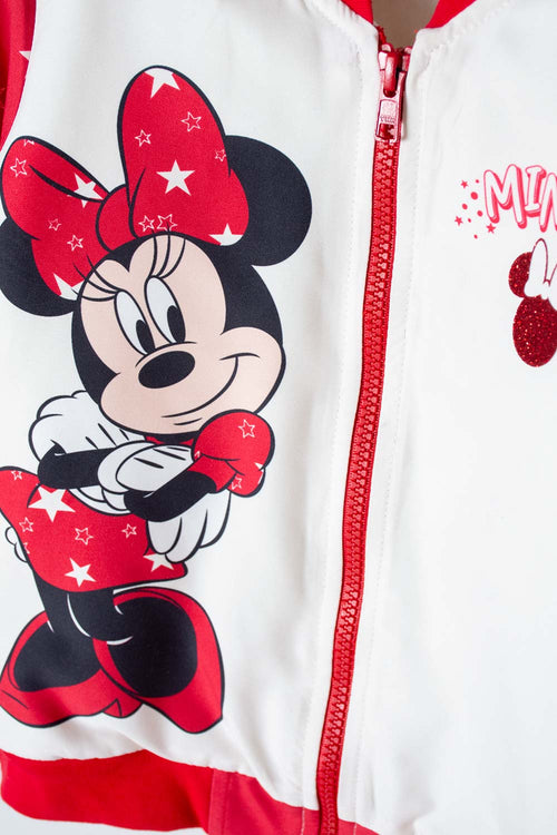 MINNIE MOUSE ZIP-UP JACKET IN IVORY AND RED FOR GIRLS 2T TO 5T