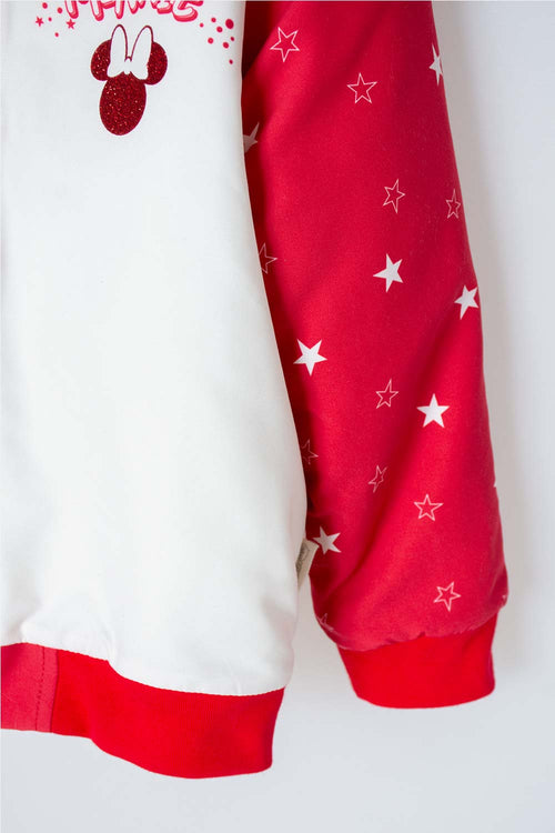MINNIE MOUSE ZIP-UP JACKET IN IVORY AND RED FOR GIRLS 2T TO 5T