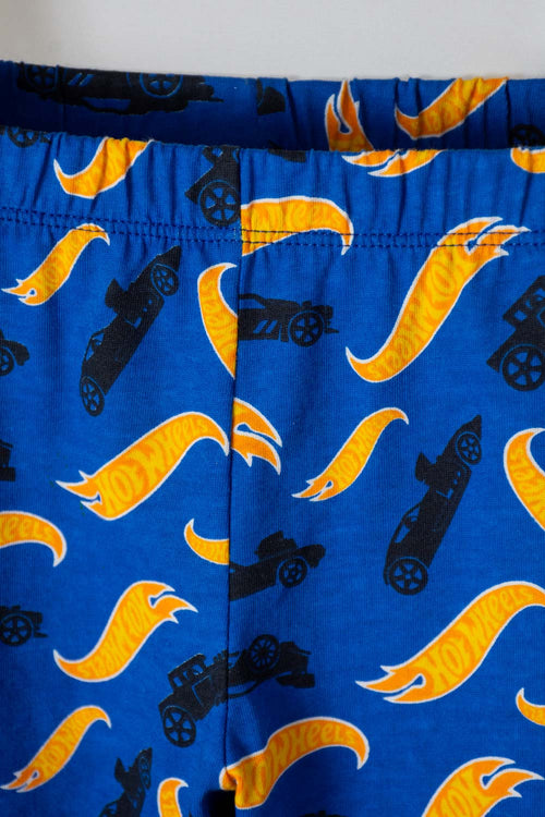 HOTWHEELS SHORT SLEEVE MULTICOLOR PAJAMAS FOR BOYS 2T TO 5T