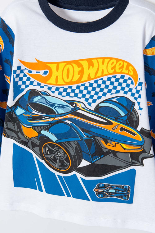 HOTWHEELS LONG-SLEEVE MULTICOLOR PAJAMAS FOR BOYS SIZES 2T TO 5T