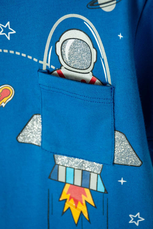 NASA SHORT-SLEEVED T-SHIRT BLUE FOR BOYS 2T TO 5T