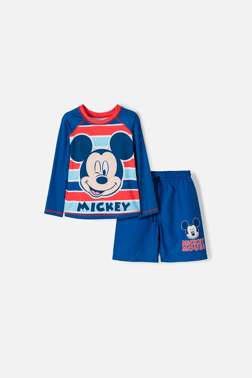 MICKEY MOUSE LONG SLEEVE T-SHIRT BATHING SUIT FOR BOYS 2T TO 5T
