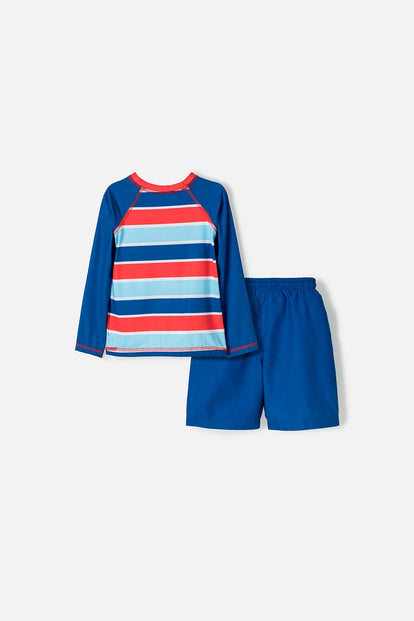 CONJUNTO DE BAÑO DE MICKEY MOUSE DE CAMISETA MANGA LARGA PARA NIÑO 2T A 5T