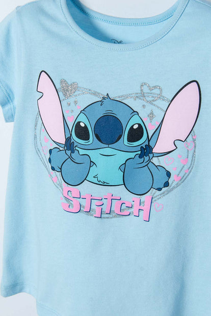 CAMISETA DE STITCH AZUL ICÓNICA PARA NIÑA 2T A 5T