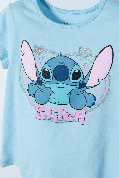 ICONIC STITCH BLUE T-SHIRT FOR GIRL 2T TO 5T