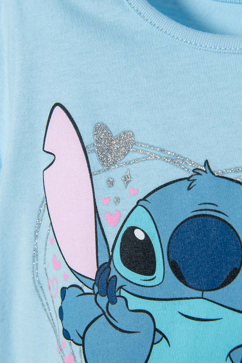 ICONIC STITCH BLUE T-SHIRT FOR GIRL 2T TO 5T