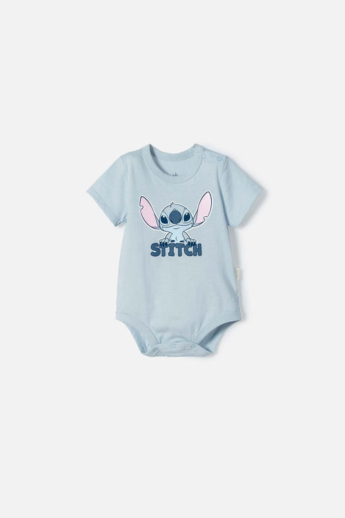 Lilo and Stitch Blue Bodysuit with Crotch Snaps for Baby Girl